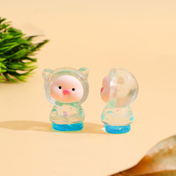 2 stk. Cartoon 3D Lysende Transparent Farve Indsæt Lomme Gris DI One Size