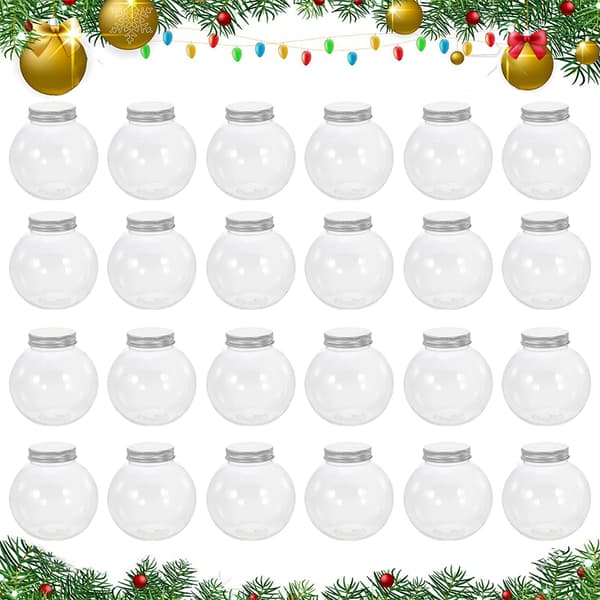 24 st julgodisburkar Saftflaskor Förvaring Transparent Behållare 24pcs