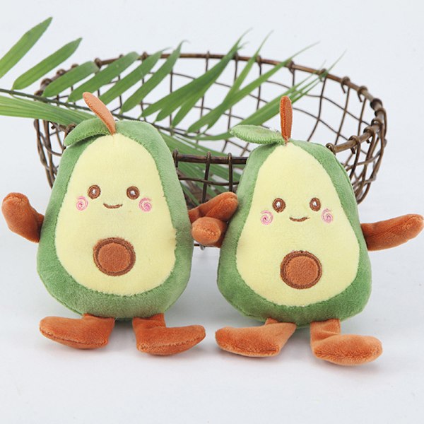 e Cartoon Fruit Avocado Plysch Leksak Nyckelring Hänge Ryggsäck 1pc