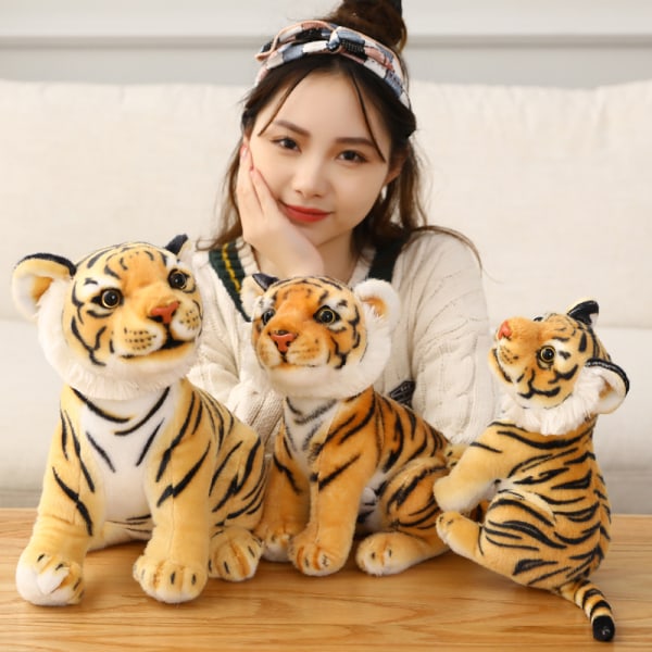 23-33cm Simulaatio Baby Tiger Pehmolelu täytetty pehmeä Wild Anima White 27cm