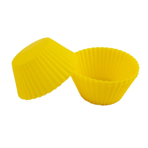4stk Silikonkakebeger Bakekoppform Muffins Rund kakec Yellow onesize