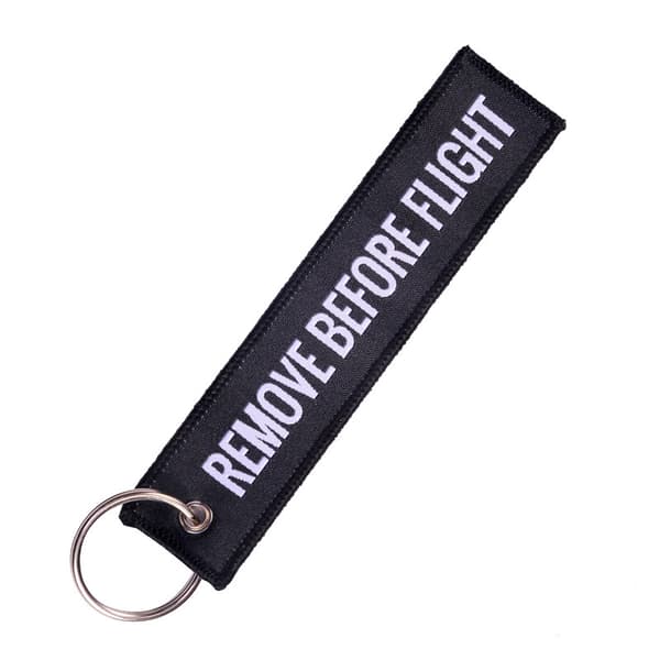 3st Remove Before Flight Nyckelring Polyesterbroderi Black 13*3CM