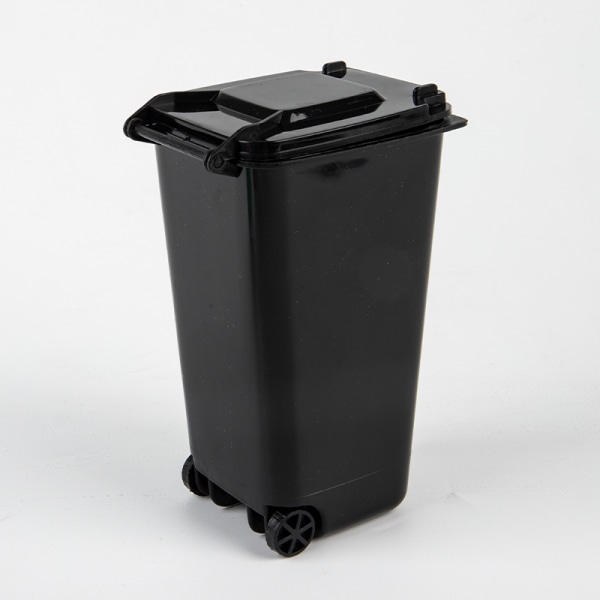 Mini stasjonær søppelbøtte Plastavfallsbeholdere med lokk Husholdning Cl Black One Size