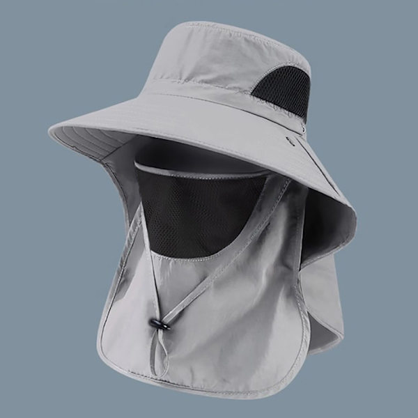 Sommar Solhatt UV-Skydd Utomhus Jakt Fiskehatt För Män Light gray