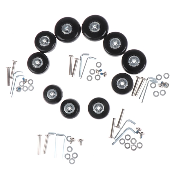 OD 45 mm udskiftning af bagagekuffert Hjul Reparationssæt Aksler De Black 45MM