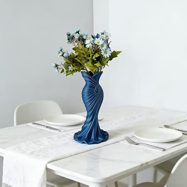 Elegant klänningsformad plastvas modern blomvas hembröllop grey