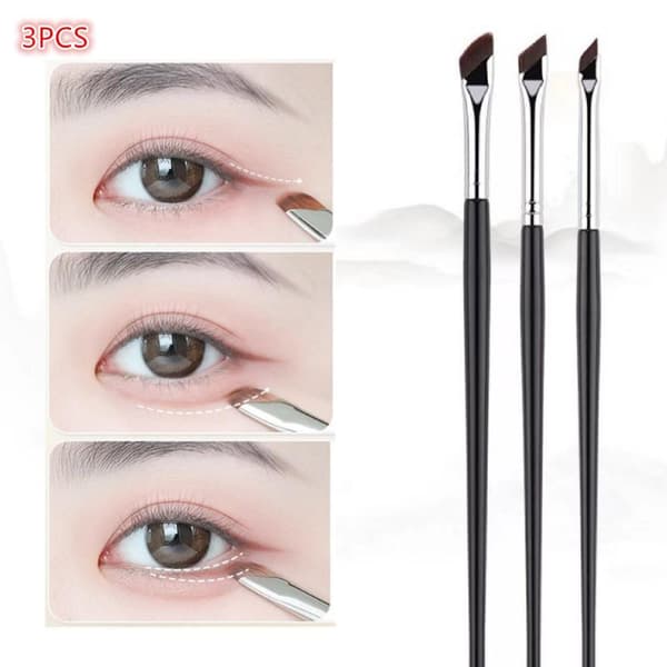 3 st uppgraderad Blade Eyeliner Brush Ultra Thin Fine Angle Flat De one size