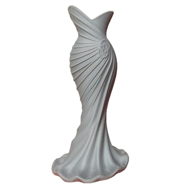 Elegant klänningsformad plastvas modern blomvas hembröllop grey