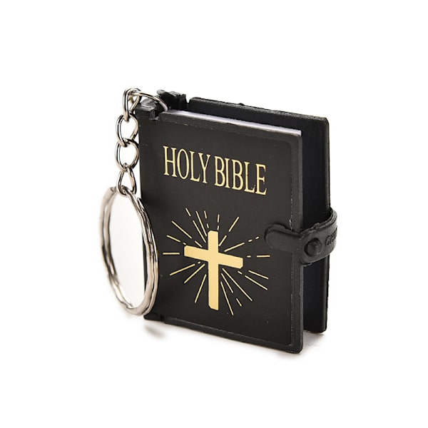 Mini Bible Keychain Engelsk HELLIG BIBEL Religiøs Christian Jesu Black One Size