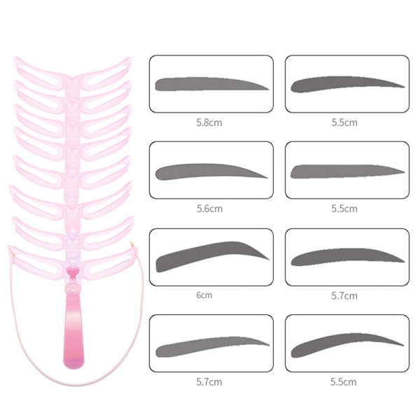 8 form Ögonbrynsform Ögonbrynsschabloner Återanvändbar Design Ögonbryn Gro one size