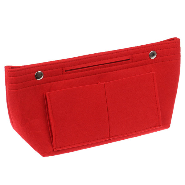 Kvinners håndveske Organizer Bag Veske Sett inn Bag Filt Multi Pocke Red one size