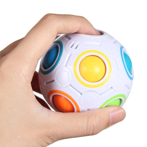 Kids Voksen Magic Cube Rainbow Puzzle Balls Pedagogisk lekebarn White onesize