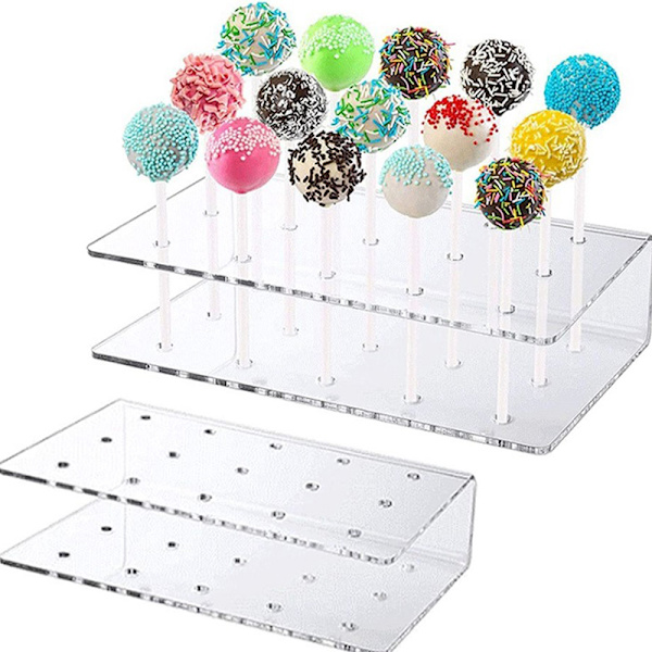 4 kpl Cake Lollipop -telineen näyttöteline, 15 reikää, kirkas akryyli H Clear onesize