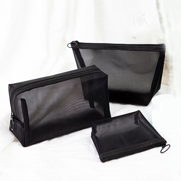 3 stk Kosmetisk taske Rejsemode Sort Toiletsminke Organiser Black 3Pcs