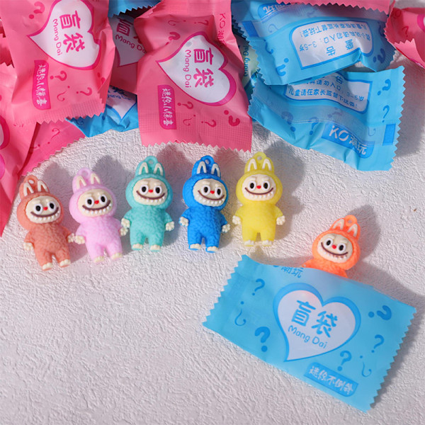 10 st Miniatyr Labubu Blind Bag Leksak Mini Simulering Liten Present A5
