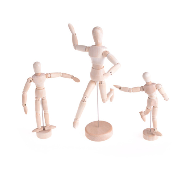 Træ Human Mannequin Manikin Skitse Model Art Unisex Model True color 20CM