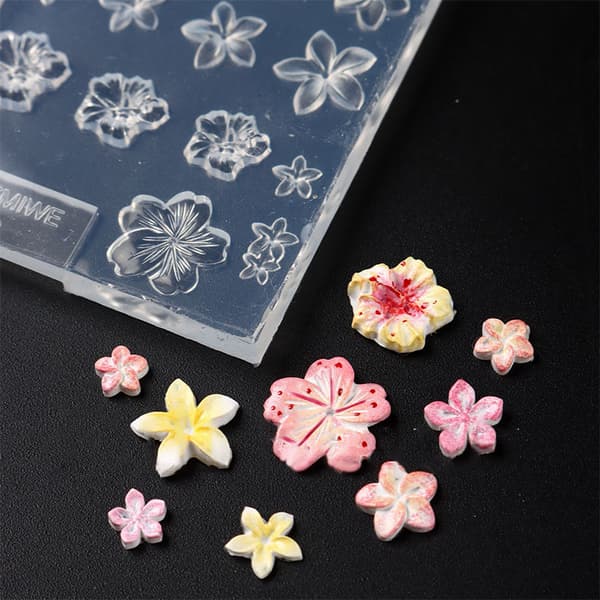 Håndlavet DIY Frangipani Silikone Neglekunstform til Manicure Fas onesize