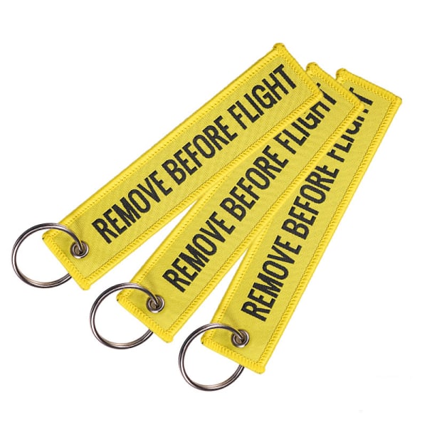 3st Remove Before Flight Nyckelring Polyesterbroderi Red 13*3CM
