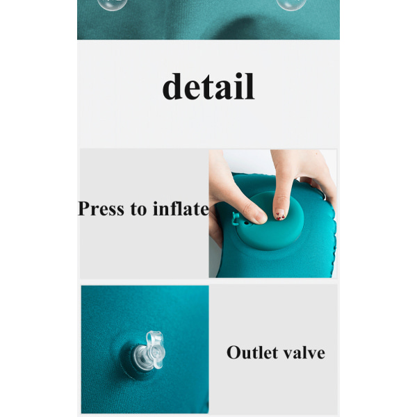 Resekuddar Uppblåsbar Superlätt bärbar nackkudde U-Sh blue one size