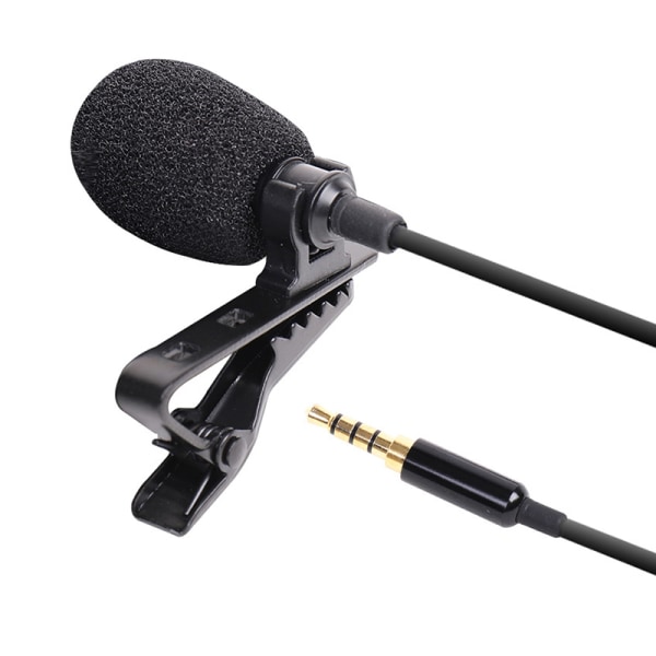 3,5 mm Omnidireksjonell mikrofonklemme Bærbar mikrofon 1,5m Black onesize