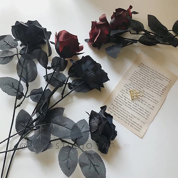 Gothic Black Rose kunstige blomster Simuleringsblomster Valenti Red one size