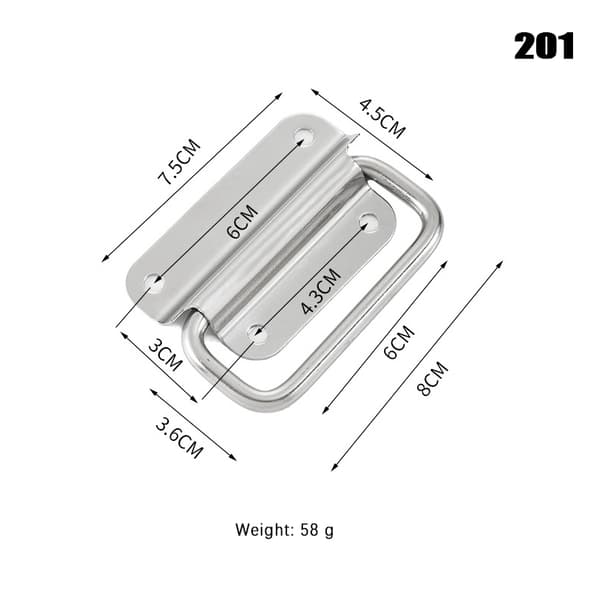 Cabinet Flight Case Solid Furniture Hardware Folding Handle For Silver A2