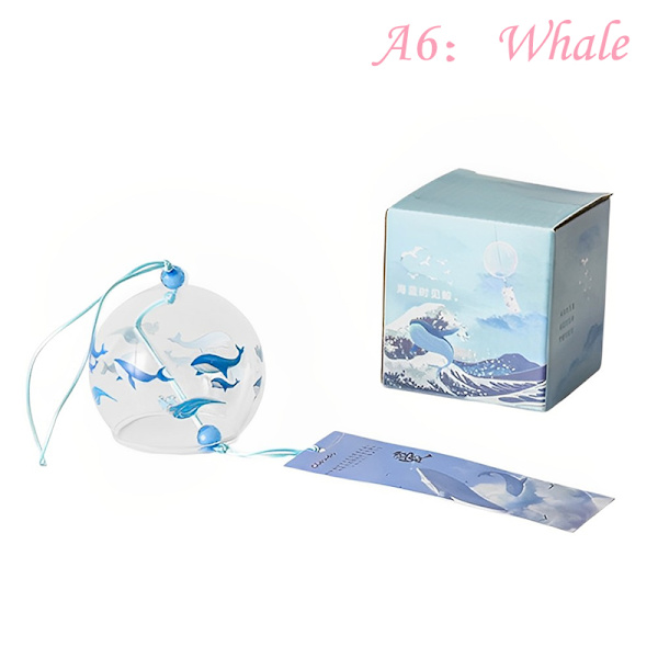 Wind Bell Sakura Pattern Tuulikellot Käsintehdyt Lasi Furin Home A6 A6