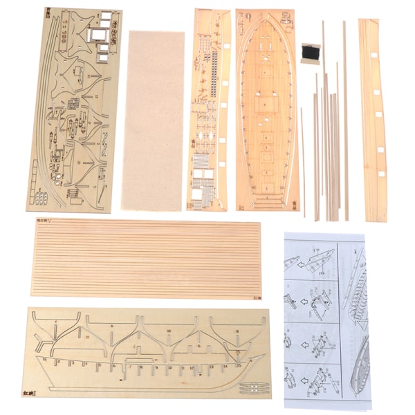 1:100 Halcon træ sejlbåd Model DIY Kit Skibssamling De A one size