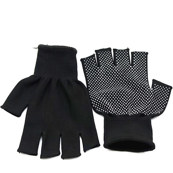 Halvfinger Andas Ridning Cykling MTB Vandring Fitness Knitte Black 1pair