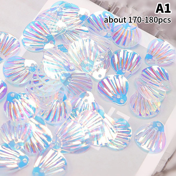 1 påse Shell Fish Scale Paljetter Eye Face Stickers Makeup Rhinest A1 onesize