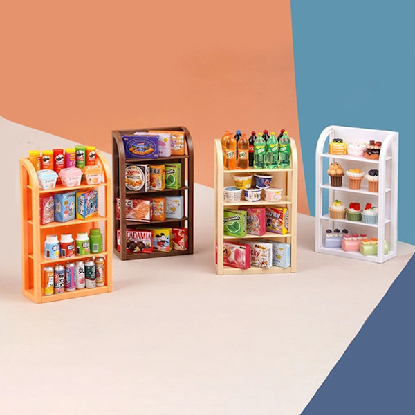 1:12 Dukkehus Miniaturehylde Display Stand Storage Rack Super Coffee oneszie