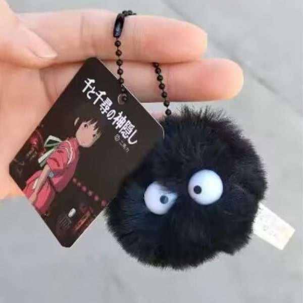 Plysch nyckelring Briketter Docka Skolväska e Pendant Hairball Ke Black