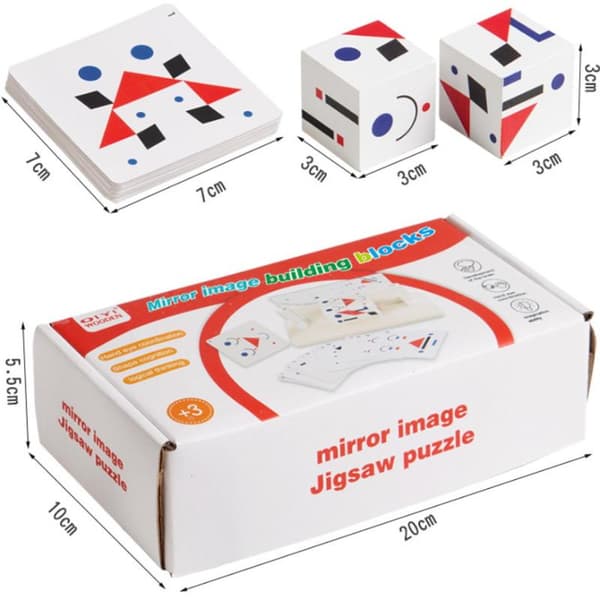 1 sett barn 3D speilbilde puslespill Montessori-spill Parish Lear Onesize