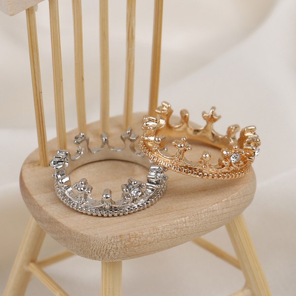 1:12 Dollhouse Mini Metal Crown Princess Headwear Mod Gold