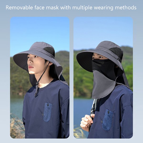 Sommar Solhatt UV-Skydd Utomhus Jakt Fiskehatt För Män Army green