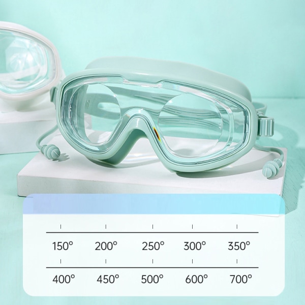 Svømmebriller Anti-dugg Justerbare optiske linser Voksenramme black one size