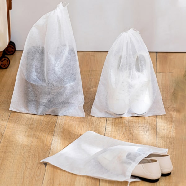 10 stk Sko Oppbevaringspose Skap Organizer Non-woven Travel Porta White 10pcs 24*38cm