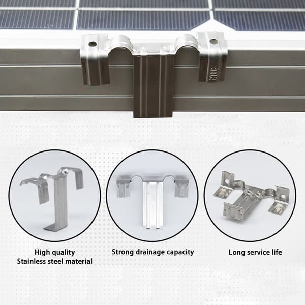 10 stk. 30/35MM rustfrit stål solpanel fotovoltaisk vandguide 30mm 10pcs