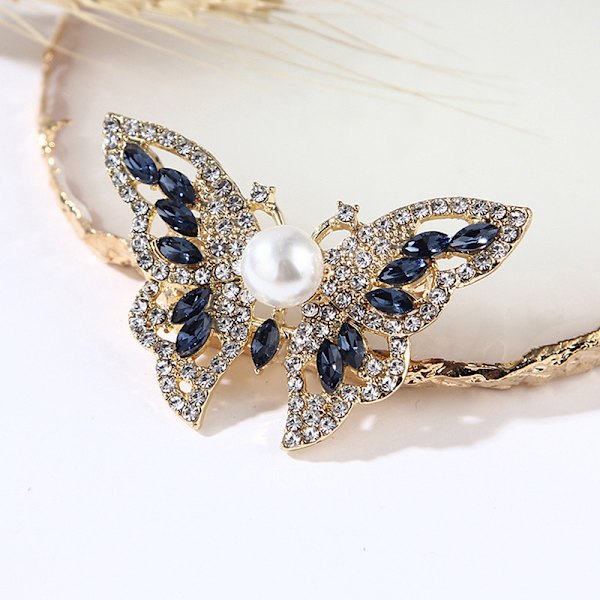1 Stk Rhinestone Sommerfugl Brocher Kvinder Elegant Krystal Insekt Champagne One Size