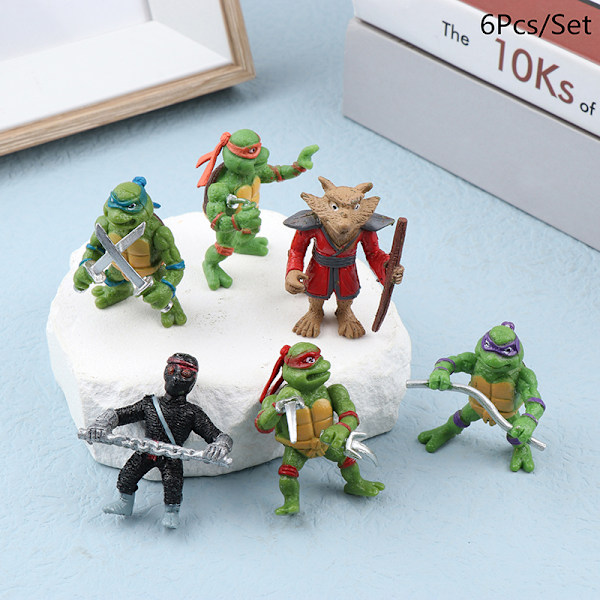 6 stk. Teenage Mutant Ninja Turtles Anime Actionfigur Legetøj Model Des OneSize