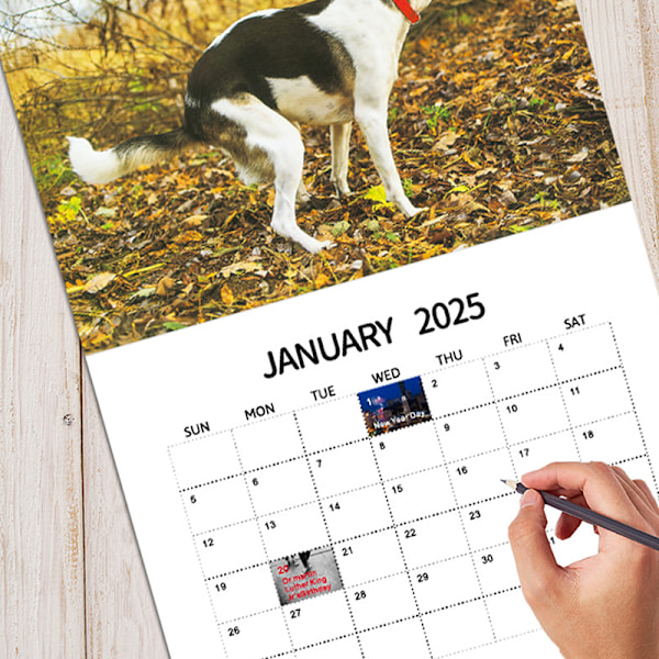 2025 Väggkalender - Hundbajs Kalender Månadskalender Planerare A