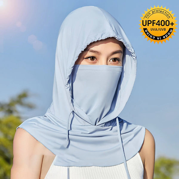 Ansiktsmask Solskydd Huva Hatt UV-skydd Is Silke Halsduk Män Kvinnor Blue