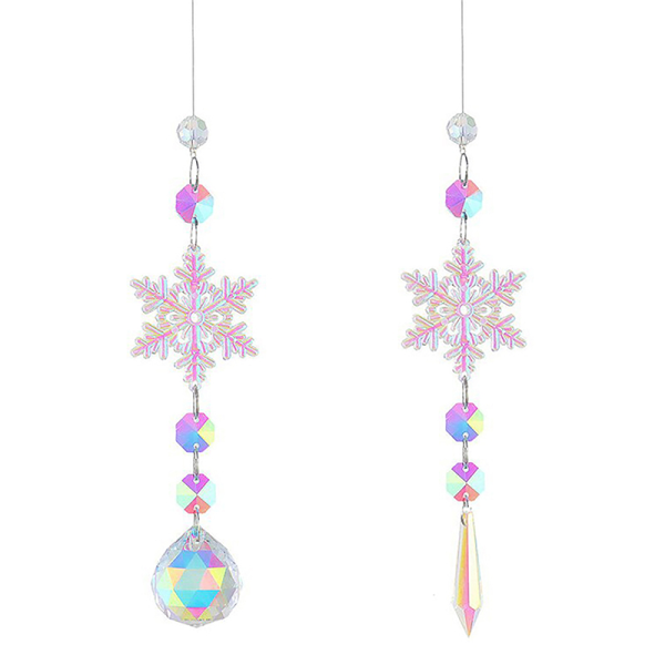 Snowflake Rainbow Maker Crystal Sun Catcher Prisme hengende vindu A2 one size