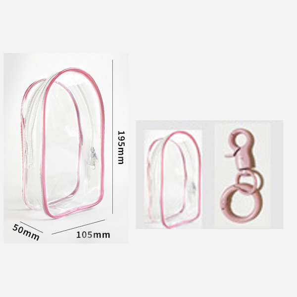 1 st Transparent PVC Skyddande Fodral Nyckelring Väska Förvaringsfodral A10