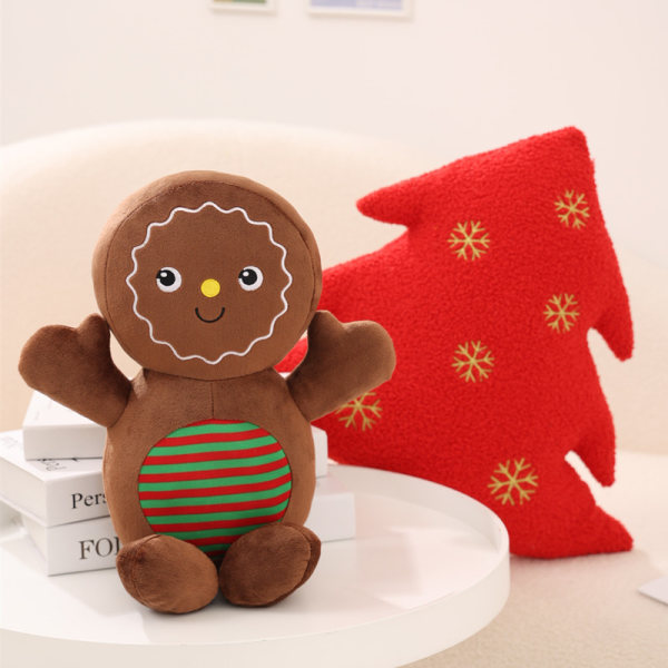 Julepynt Leker e Gingerbread Man Plysjleketøy Doll Pi brown 15cm