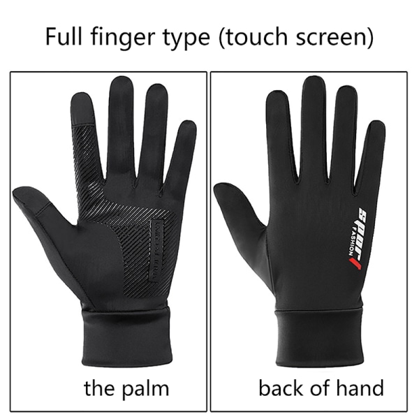 Läckage Två-Finger Handskar Sommar Tunna Andas Anti-Wear Spor black A