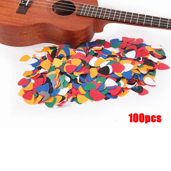 100 st ABS akustisk ukulele bas elektriska gitarrspel Plectrum 100pcs