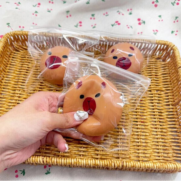 e Cartoon Capybara Leksak Barn Elastisk Rebound Leksaker Gåvor One Size