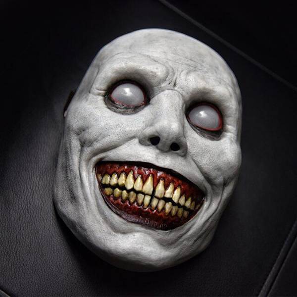 Kammottava Halloween-naamio Hymyilevät demonit Kauhukasvomaskit Paha green A2