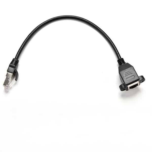 1FT RJ45 han-til-hun-skrue panelmontering Ethernet LAN-netværk Black one size